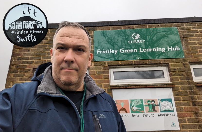 Councillor Paul Deach at the Frimley Green Learning Hub